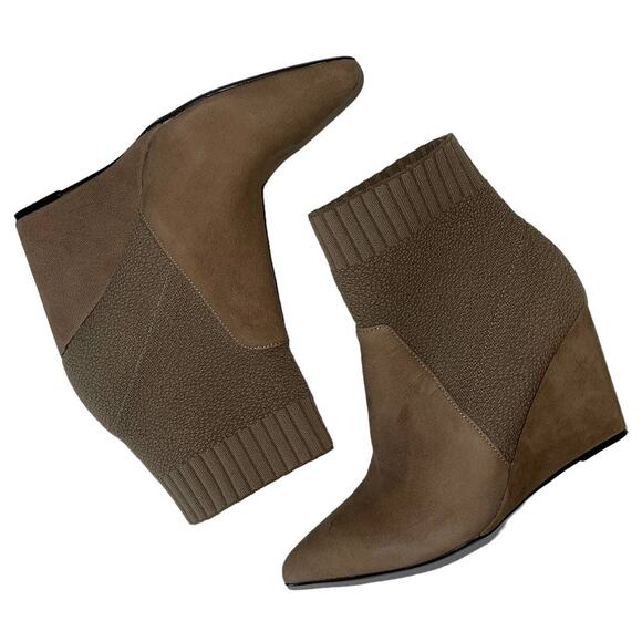 Cecilia New York Renata Brownish Tan Wedge Sock Ankle Boots Size 8 - Picture 7 of 10